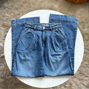 Mint Velvet Indigo Pleat Front Wide Jeans - Size 8s